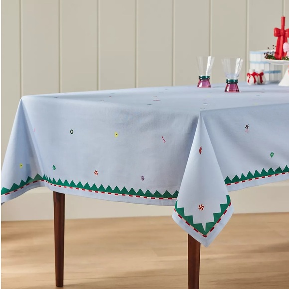 New Anthropologie Medora Blue Cotton Tablecloth 60”x108”